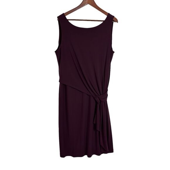 Talbots Asymmetrical Layered Burgundy Midi Dress Women’s Plus 1X - Picture 1 of 6
